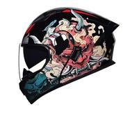 Dual Visor Modular Motorbike Helmet Lightweight Crash Flip Up Full Face Helmets with Anti fog Ventilation for Adult ATV Scooter Commuter Touring Ride