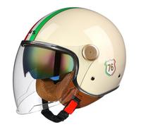 Dual Visor Motorcycle Open Face Jet Helmet DOT Approved Retro 3/4 Helmets with Inner Sun Shield Lightweight for Men Women Cruiser Scooter