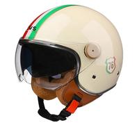 Dual Visor Motorcycle Open Face Jet Helmet DOT Approved Retro 3/4 Helmets with Inner Sun Shield Lightweight for Men Women Cruiser Scooter