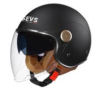 Dual Visor Motorcycle Open Face Jet Helmet DOT Approved Retro 3/4 Helmets with Inner Sun Shield Lightweight for Men Women Cruiser Scooter