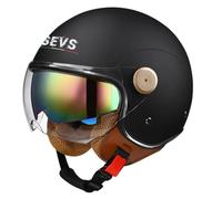 Dual Visor Motorcycle Open Face Jet Helmet DOT Approved Retro 3/4 Helmets with Inner Sun Shield Lightweight for Men Women Cruiser Scooter