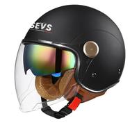 Dual Visor Motorcycle Open Face Jet Helmet DOT Approved Retro 3/4 Helmets with Inner Sun Shield Lightweight for Men Women Cruiser Scooter