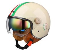 Dual Visor Motorcycle Open Face Jet Helmet DOT Approved Retro 3/4 Helmets with Inner Sun Shield Lightweight for Men Women Cruiser Scooter