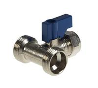 Dual Washing Machine Appliance Valve Tee Compression 15mm x 3/4 x 3/4