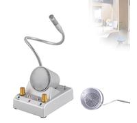 Dual-Way Window Intercom System, Anti-Interference Microphone for Clear Talking Through Glass, Two-Way Communication for Bank, Office, Hospital