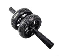 Dual-Wheel Ab Roller Exercise Equipment with Non-Rebound Smooth Rolling Rubber Tires for Core Strength, Balance and Stability Training(black+black)