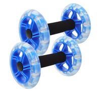 Dual Wheel Ab Roller for Core Workout, Home and Office | PP and PVC Build, Foam Padded Grips, Stable Balanced Structure, Blue Finish, for Women Beginners
