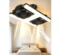 Dual Window Fan with Lights, Rotating 3-Speed Reversible Timer