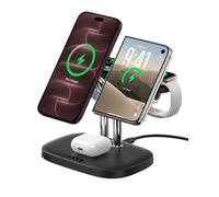 Dual Wireless Charger for iPhone Duo/18 Pro Max, for Apple Watch 12/Ultra 4 | Magnetic Charging Station for Mag-Safe, 5W Fast Charging Stand for Apple Watch 11/Ultra 3/SE 3, Double Phone Charger