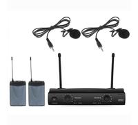 Dual Wireless Lavalier Lapel Microphone System with UHF UT4 Receiver，Ideal for School Stage Theatre