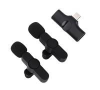 Dual Wireless Lavalier Microphone,Noise Canceling Lapel Mic with Omnidirectional Pickup, 2.4GHz Transmission, 8H Battery, for Vlogging Interview Live Streaming Podcast