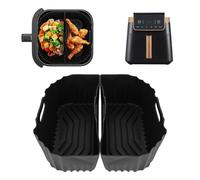 Dual Zone 2 Chambers Silicone Mould Hot Air Fryer for Ninja Hot Air Fryer Max Pro 6.2L AF180EU, Reusable Airfryer Accessories Silicone Inserts for Ninja 6.2L AF180DE 4.7L AF140EU