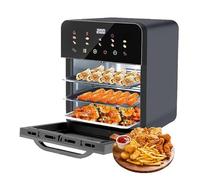 Dual Zone Hot Air Fryer Oven with French Door, Double Chamber & 10 Programs, Removable Divider for Versatile Cooking