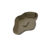 Dual Zone Shell Animal Basin with Anti-Slip Ladder & Feeding Zone, Semi-Aquatic Life Large Turtle Feeding Bowl