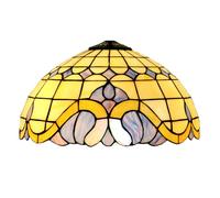 Dualbao Beige Baroque Mediterranean Stained Glass Lampshade Replacement Only,Cream Purple Blue Red Glass Classic Lamp Shade for Floor Lamp Pendant Light Table Lamp,Purple,16‘’