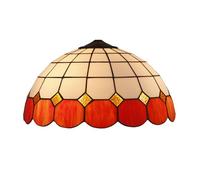 Dualbao Mediterranean Stained Glass Large Lamp Shade Replacement Only, 16 Inch Tiffany Style Lampshades Accessories for Table Lamp Pendant Lights Floor Lamps,Orange
