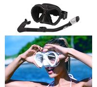 DUALBEATHER FOG MASTER Scuba Diving Mask with Each Wiper Blade for Anti-Fog Dry Top Snorkel Set Diving Goggles for Adults and Youth (Black)