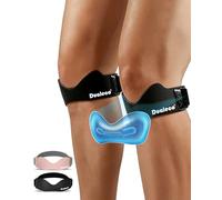 Dualeco 2PCS Patella Tendon Knee Strap with 3D Cushion, Upgraded V Shaped Knee Support for Men/Women, Anti-Slip Knee Brace for Running/Gym/Weight Lifting, Patellar Strap for Meniscus Tear/Arthritis