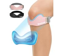 Dualeco Patella Tendon Knee Strap with 3D Cushion, Upgraded V-Shaped Knee Support for Men/Women, Anti-Slip Knee Strap for Running, Gym & Weight Lifting, 1PCS Pink