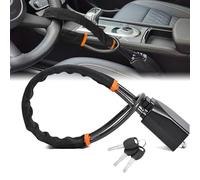 DualGuard Car Steering Wheel & Seat Belt Lock - 17" Universal Anti-Theft Device for Vehicles, SUVs, Golf Carts | Compact & Lightweight Security Lock with Multi-Function Keys (Black)
