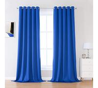 DUALIFE 120 Inch Length Extra Long Blackout Curtain for Living Room Solid Energy Efficient Room Darkening Bedroom Curtains Thermal Insulated Grommet 60 x 120 Inch Royal Blue