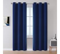 DUALIFE Blackout Closet Doorway Curtains 2 Panels Set - Privacy Home Decor Temporary Door Window Covering Room Divider Draperies for Hallway, 34 Wide by 80 Inch Length, Navy Blue,Grommet