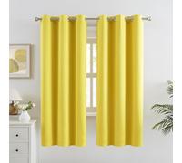 DUALIFE Blackout Curtains 72 Inch Length for Bedroom Grommet Thermal Insulated Light Blocking Curtain for Living Room, Set of 2 Panels (42 Wx 72 L,Illuminating Yellow)