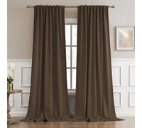 DUALIFE Blackout Curtains/Drapes 108 Inches Long, Light Blocking Privacy Draperies,52 inches by 108 inch,2 Panels,Brown