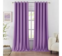 DUALIFE Blackout Curtains, Thermal Insulated Energy Efficient Grommet Top Solid Blackout Curtains for Living Room/Bedroom, W108 x L60