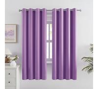 DUALIFE Blackout Solid Curtains for Kids Room - Purple Bedroom Curtains Set - Thermal Insulated - 2 Panels - 52 x 72 inches