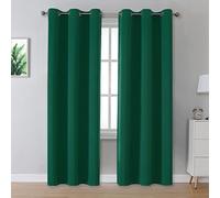 DUALIFE Christmas Green Blackout Curtains for Bedroom 84 Inch Length Hunter Green Curtains 2 Panels Set Grommet Thermal Insulating Room Darkening Window Curtain Panels for Living Room 42 x 84 Inches