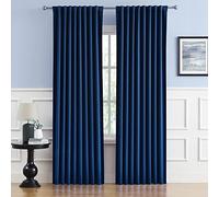 DUALIFE Dark Navy Blue Blackout Curtains for Bedroom Patriotic Nautical Decor Thermal Insulated Gamer Curtain Panels Room Darkening Draperies for Living Room Back Tab Pocket, W52 x L96, 2 Panels