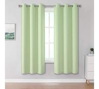 DUALIFE Light Green Room Darkening Curtains 72 inch Length Solid Bedroom Curtains Grommet Top 42W x 72L inch Set of 2 Panels