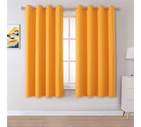 DUALIFE Marigold Orange Blackout Curtains for Living Room Darkening Window Curtain Set with Grommets Thermal Insulated Curtain Panels Bedroom,52 x 54 Inch,2 Piece