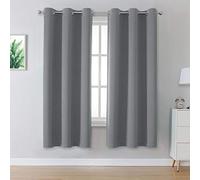 DUALIFE Medium Grey Blackout Curtains for Bedroom 63 Inch Length Grommet Window Treatment Thermal Insulated Room Darkening Window Drapes for Boys Kids Room 42 x 63 Inch 2 Panels
