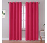 DUALIFE Room Darkening Curtain Panels Energy Efficient for Living Room Bedroom(52 x 96 Inches Long,Grommet,2 Panels,Hot Pink)