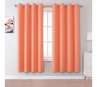 DUALIFE Room Darkening Curtains for Bedroom and Living Room, Set of 2, 63 x 52 inch (L x W), Burnt Coral