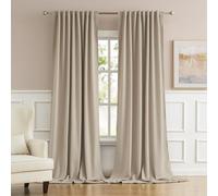 DUALIFE Room Darkening Curtains Rod Pocket/Back Tab 108 Inches Long,Triple Weave Microfiber Privacy Draperies 52 by 108 inch 2 Panels
