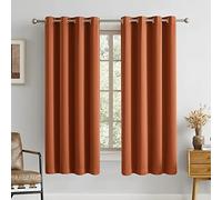 DUALIFE Rust Blackout Curtains Set of 2 Panels 63 Inch Length Solid Energy Efficient Room Darkening Curtains for Living Room Bedroom Thermal Insulated Grommet Top 52x63 Inches Long