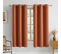 DUALIFE Rust Burnt Orange Blackout Bedroom Curtains 63 Inch Length Grommet Drapes Room Darkening Thermal Insulated (42 x 63 in, 2 Panels)