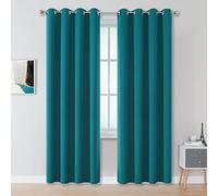 DUALIFE Teal Room Darkening Curtains 96 Inch Length 2 Panels Set Grommet Curtain Drapes Insulated Thermal Blackout Curtains for Bedroom Boy Kids Room 52x96 Inches Long