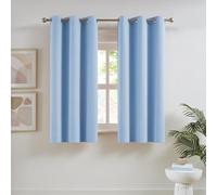 DUALIFE Thermal Insulated Blackout Curtains, Energy Efficient Grommet Top Blackout Curtains for Bedroom, 54" Wx38 L, Cerulean Blue, Set of 2