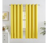 DUALIFE Thermal Insulated Blackout Curtains Room Darkening Grommet Top Curtains for Bedroom 63Wx52L Inch Illuminating Yellow, Set of 2