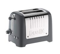 Dualit 2 Slice Lite Toaster | 1.1kW Toasts 60 Slices an Hour | Polished with High Gloss Grey Trim | Bagel & Defrost Settings | 36 mm Wide Slots |