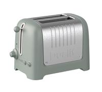 Dualit 2 Slice Lite Toaster, 1.1kW Toasts 60 Slices an Hour, Polished with Sage Trim, Bagel & Defrost Settings, 36 mm Wide Slots, 26216
