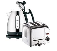Dualit 2 Slice Toaster & 1 Litre LITE Kettle Breakfast Set in Silver Dualit Silver