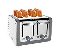 Dualit Architect 4 Slice Toaster, Brushed Stainless Steel with Grey Trim