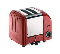 Dualit Classic 2 Slice Vario Toaster, Stainless Steel, Hand Built in the UK, Replaceable ProHeat Elements, Defrost Bread, Mechanical Timer, Replaceable Parts, Red, 20246
