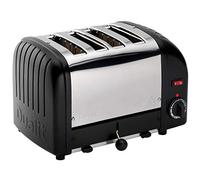 Dualit Classic 4 Slice Vario 2.2kW Toaster, Black and Stainless Steel, Hand Built in the UK, Replaceable Proheat Elements, Heat 2 or 4 Slots, Defrost Bread, Mechanical Timer, Model 40344, E266