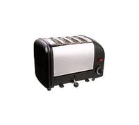 Dualit Classic 4 Slice Vario 2.2kW Toaster, Black and Stainless Steel, Hand Built in the UK, Replaceable Proheat Elements, Heat 2 or 4 Slots, Defrost Bread, Mechanical Timer, Model 40344, E266